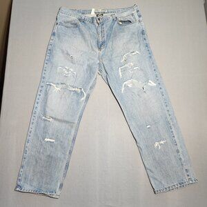 Harley-Davidson jeans men's size 40X30 hard washed denim blue ripped distressed